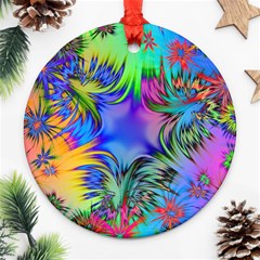 Star Abstract Colorful Fireworks Ornament (round) by Nexatart