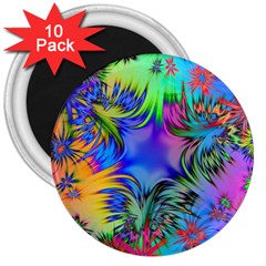 Star Abstract Colorful Fireworks 3  Magnets (10 Pack)  by Nexatart