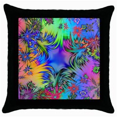 Star Abstract Colorful Fireworks Throw Pillow Case (black) by Nexatart