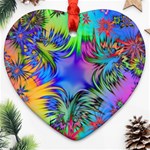 Star Abstract Colorful Fireworks Heart Ornament (Two Sides) Front