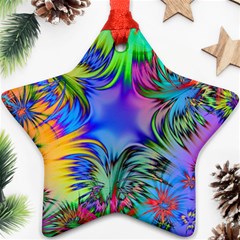 Star Abstract Colorful Fireworks Star Ornament (two Sides) by Nexatart