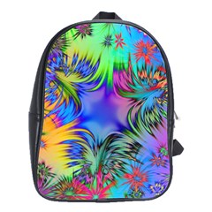 Star Abstract Colorful Fireworks School Bag (large) by Nexatart