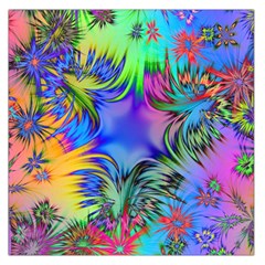 Star Abstract Colorful Fireworks Large Satin Scarf (square) by Nexatart