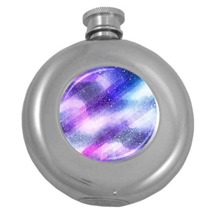 Background Art Abstract Watercolor Round Hip Flask (5 oz)