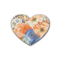 Texture Fabric Textile Detail Heart Coaster (4 Pack)  by Nexatart