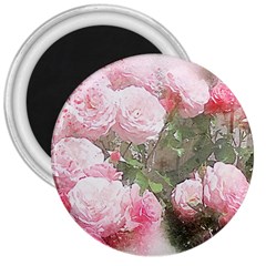 Flowers Roses Art Abstract Nature 3  Magnets by Nexatart