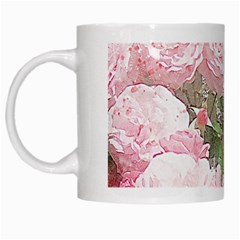 Flowers Roses Art Abstract Nature White Mugs by Nexatart