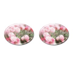 Flowers Roses Art Abstract Nature Cufflinks (oval) by Nexatart