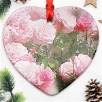 Flowers Roses Art Abstract Nature Heart Ornament (Two Sides) Front