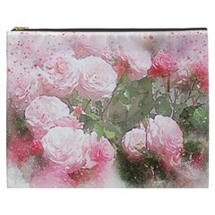 Flowers Roses Art Abstract Nature Cosmetic Bag (xxxl)  by Nexatart