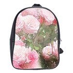 Flowers Roses Art Abstract Nature School Bag (XL) Front