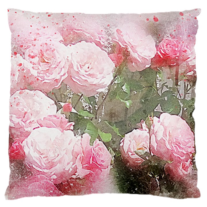 Flowers Roses Art Abstract Nature Standard Flano Cushion Case (One Side)