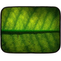 Leaf Nature Green The Leaves Fleece Blanket (mini) by Nexatart