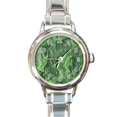 Geological Surface Background Round Italian Charm Watch