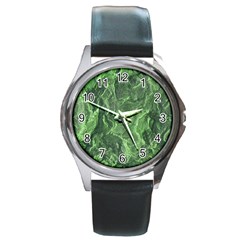 Geological Surface Background Round Metal Watch