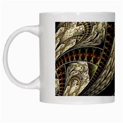 Fractal Abstract Pattern Spiritual White Mugs by Nexatart