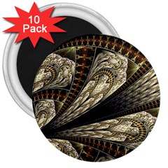 Fractal Abstract Pattern Spiritual 3  Magnets (10 Pack)  by Nexatart