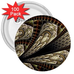 Fractal Abstract Pattern Spiritual 3  Buttons (100 Pack)  by Nexatart