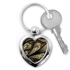 Fractal Abstract Pattern Spiritual Key Chains (heart)  by Nexatart