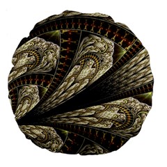 Fractal Abstract Pattern Spiritual Large 18  Premium Flano Round Cushions by Nexatart