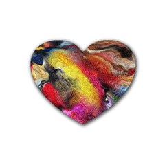 Background Art Abstract Watercolor Heart Coaster (4 Pack)  by Nexatart