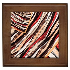 Fabric Texture Color Pattern Framed Tiles by Nexatart