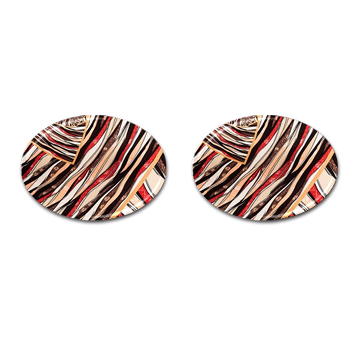 Fabric Texture Color Pattern Cufflinks (Oval)