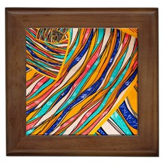 Fabric Texture Color Pattern Framed Tiles by Nexatart