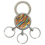 Fabric Texture Color Pattern 3-Ring Key Chains Front