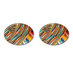 Fabric Texture Color Pattern Cufflinks (Oval) Front(Pair)