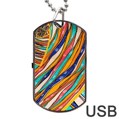 Fabric Texture Color Pattern Dog Tag Usb Flash (two Sides) by Nexatart