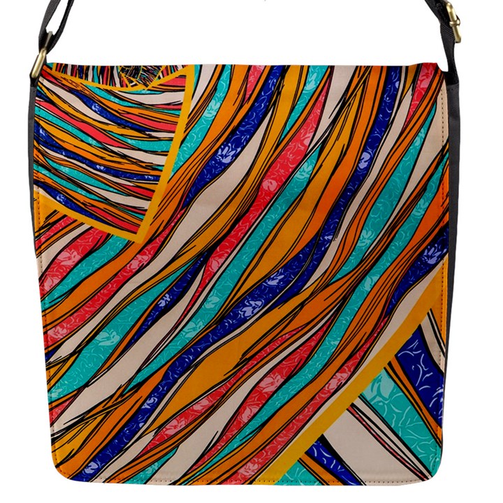 Fabric Texture Color Pattern Flap Messenger Bag (S)