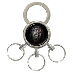 Jesuschrist Face Dark Poster 3-ring Key Chains by dflcprints