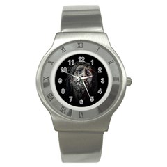 Jesuschrist Face Dark Poster Stainless Steel Watch