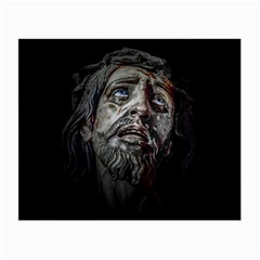 Jesuschrist Face Dark Poster Small Glasses Cloth (2-side) by dflcprints