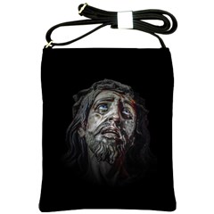 Jesuschrist Face Dark Poster Shoulder Sling Bags by dflcprints