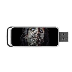 Jesuschrist Face Dark Poster Portable Usb Flash (one Side) by dflcprints