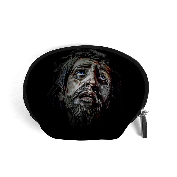 Jesuschrist Face Dark Poster Accessory Pouches (Small) 