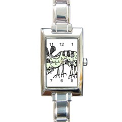 Monster Rat Pencil Drawing Illustration Rectangle Italian Charm Watch by dflcprints