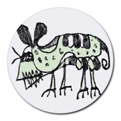 Monster Rat Pencil Drawing Illustration Round Mousepads by dflcprints