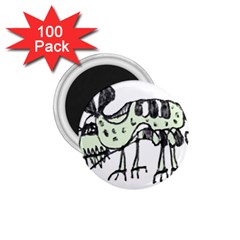 Monster Rat Pencil Drawing Illustration 1 75  Magnets (100 Pack) 