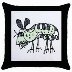 Monster Rat Pencil Drawing Illustration Throw Pillow Case (black) by dflcprints