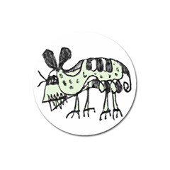 Monster Rat Pencil Drawing Illustration Magnet 3  (round)