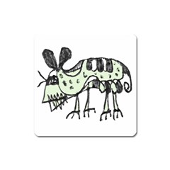 Monster Rat Pencil Drawing Illustration Square Magnet