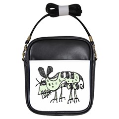 Monster Rat Pencil Drawing Illustration Girls Sling Bags by dflcprints