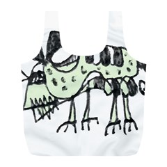 Monster Rat Pencil Drawing Illustration Full Print Recycle Bags (l)  by dflcprints