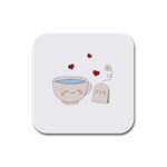 Cute Tea Rubber Square Coaster (4 pack)  Front