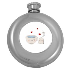 Cute Tea Round Hip Flask (5 Oz) by Valentinaart