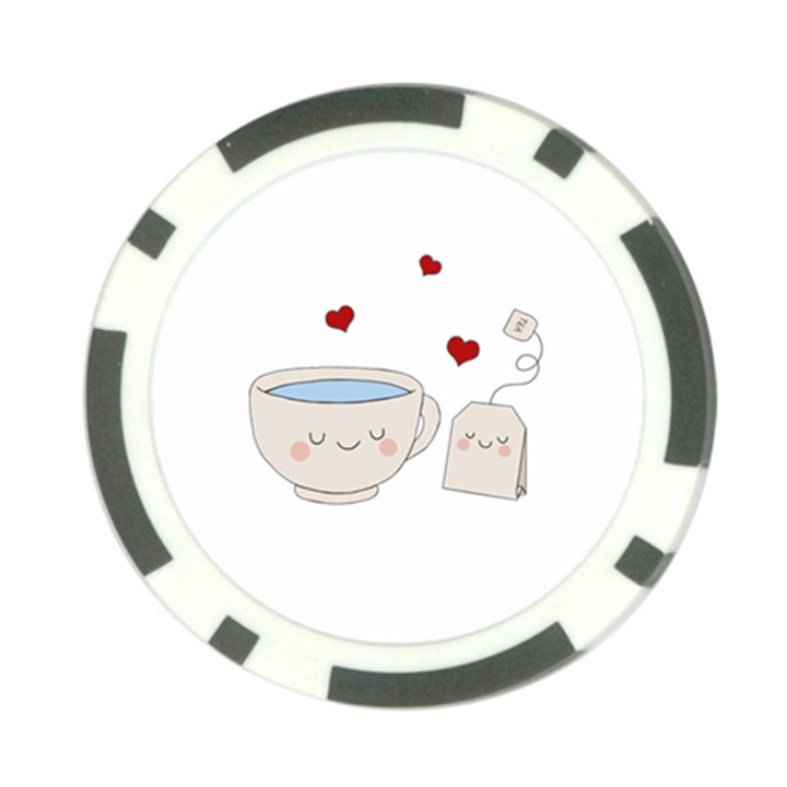 Cute Tea Poker Chip Card Guard