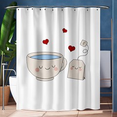 Cute Tea Shower Curtain 60  X 72  (medium)  by Valentinaart